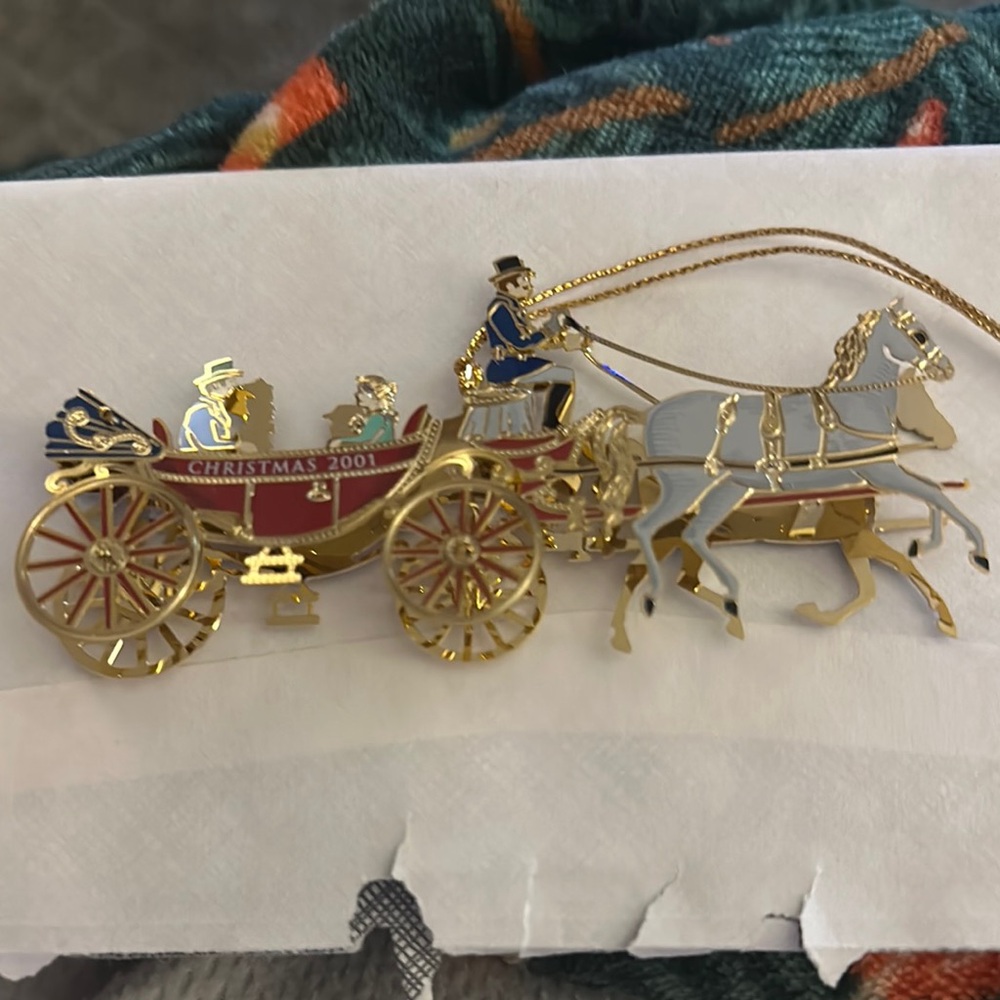 Gold and Red Christmas 2001 Holiday Ornament